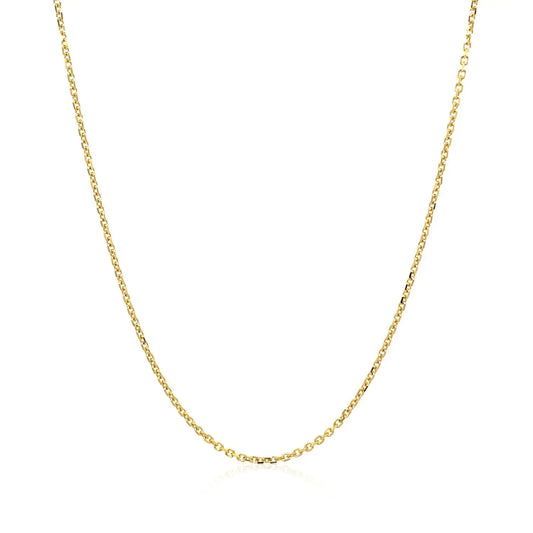 18k Yellow Gold Diamond Cut Cable Link Chain (1.10 mm) RCJ