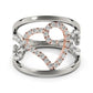 Heart Motif Filigree Style Diamond Ring in 14k White And Rose Gold (1/4 cttw) RCJ