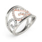 Heart Motif Filigree Style Diamond Ring in 14k White And Rose Gold (1/4 cttw) RCJ