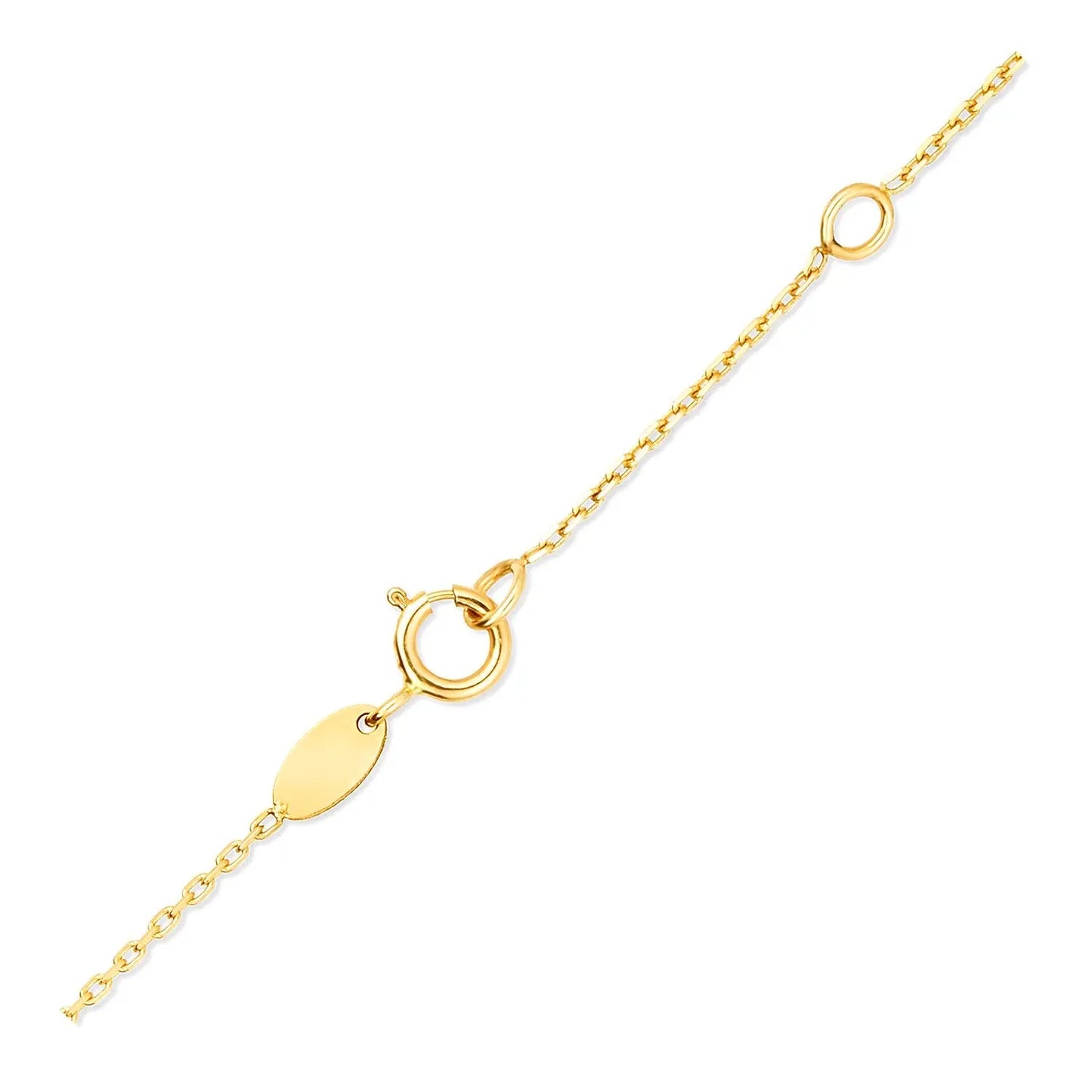 14k Yellow Gold Chain Necklace with Cross Stations RCJ