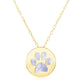 14k Yellow Gold Necklace with Dog Paw Print Symbol in Mother of Pearl RCJ