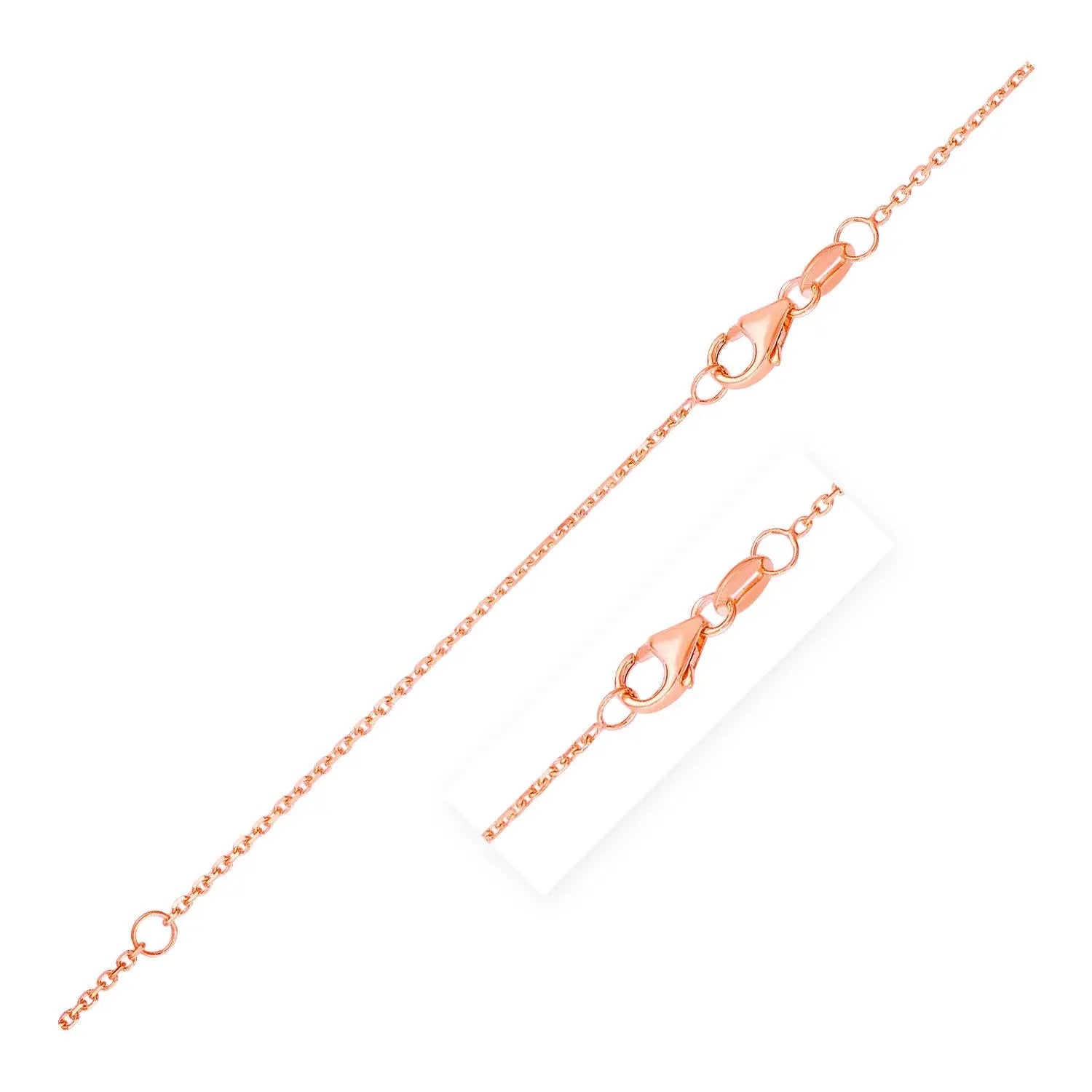 Double Extendable Diamond Cut Cable Chain in Rose Gold (0.87 mm) RCJ