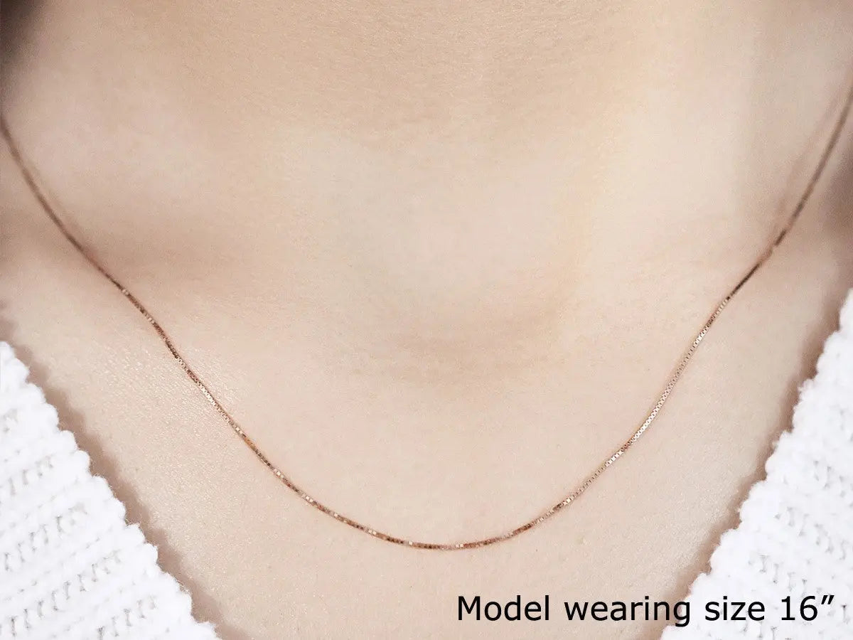 10k Rose Gold Classic Box Chain (0.45 mm)Monde Trend