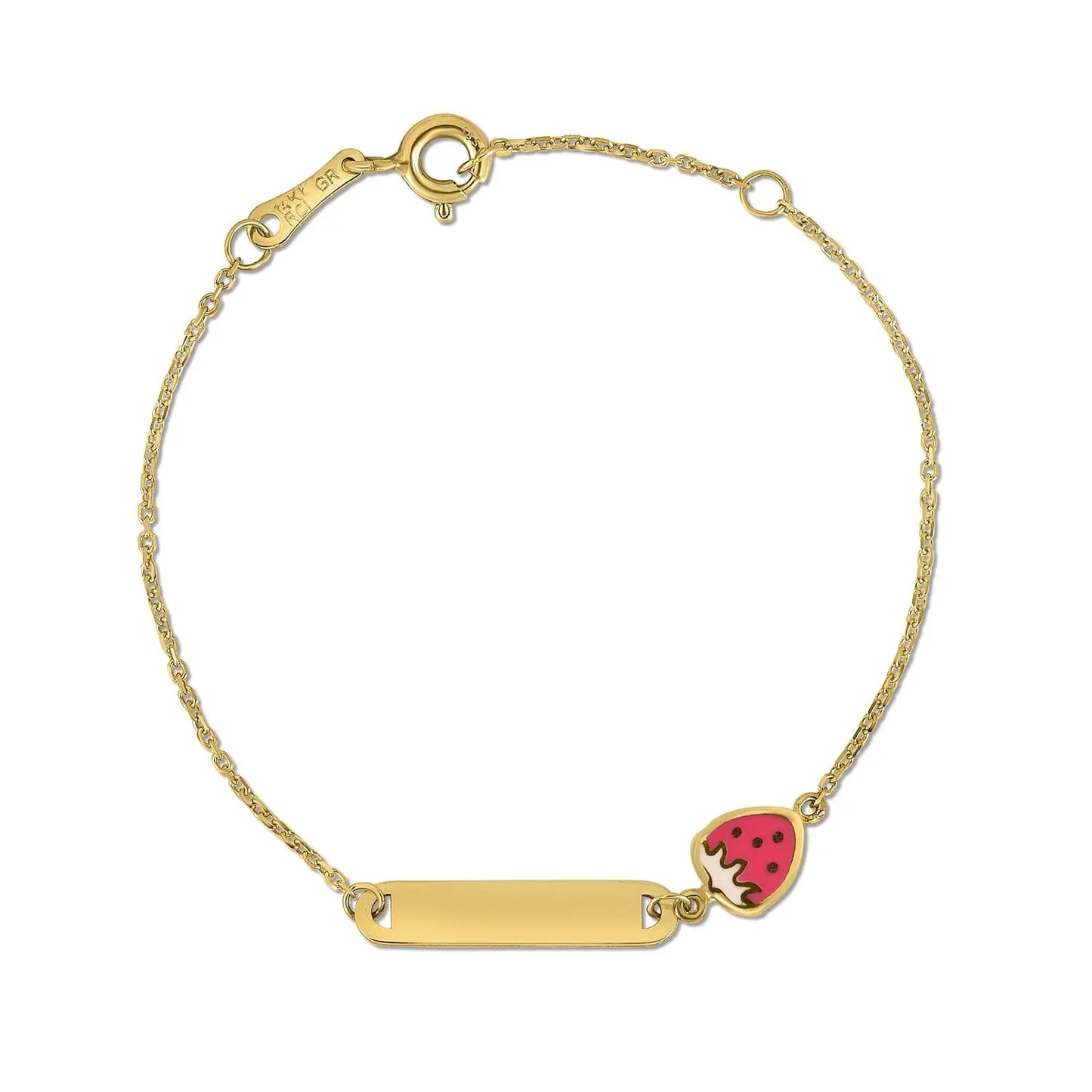 14k Yellow Gold Strawberry Childrens Bracelet (1.00 mm) RCJ