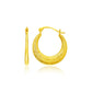 14k Yellow Gold Graduated Round Textured Hoop Earrings RCJ