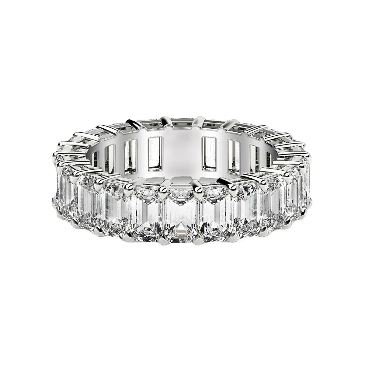 Emerald Cut Lab Grown Diamond Eternity Ring in 14k White Gold (2 cttw FG/VS2) RCJ