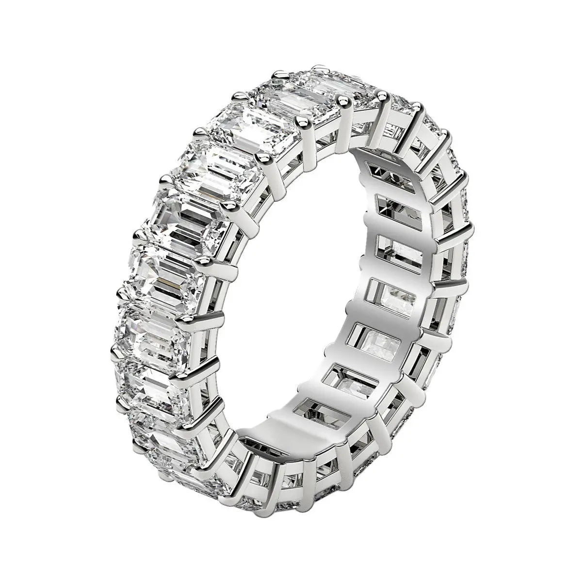 Emerald Cut Lab Grown Diamond Eternity Ring in 14k White Gold (2 cttw FG/VS2) RCJ