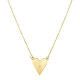 14k Yellow Gold High Polish Elongated Heart Necklace RCJ