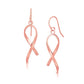 14k Rose Gold Polished Ribbon Style Drop EarringsMonde Trend