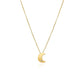 14k Yellow Gold Polished Moon Necklace with Diamond RCJ