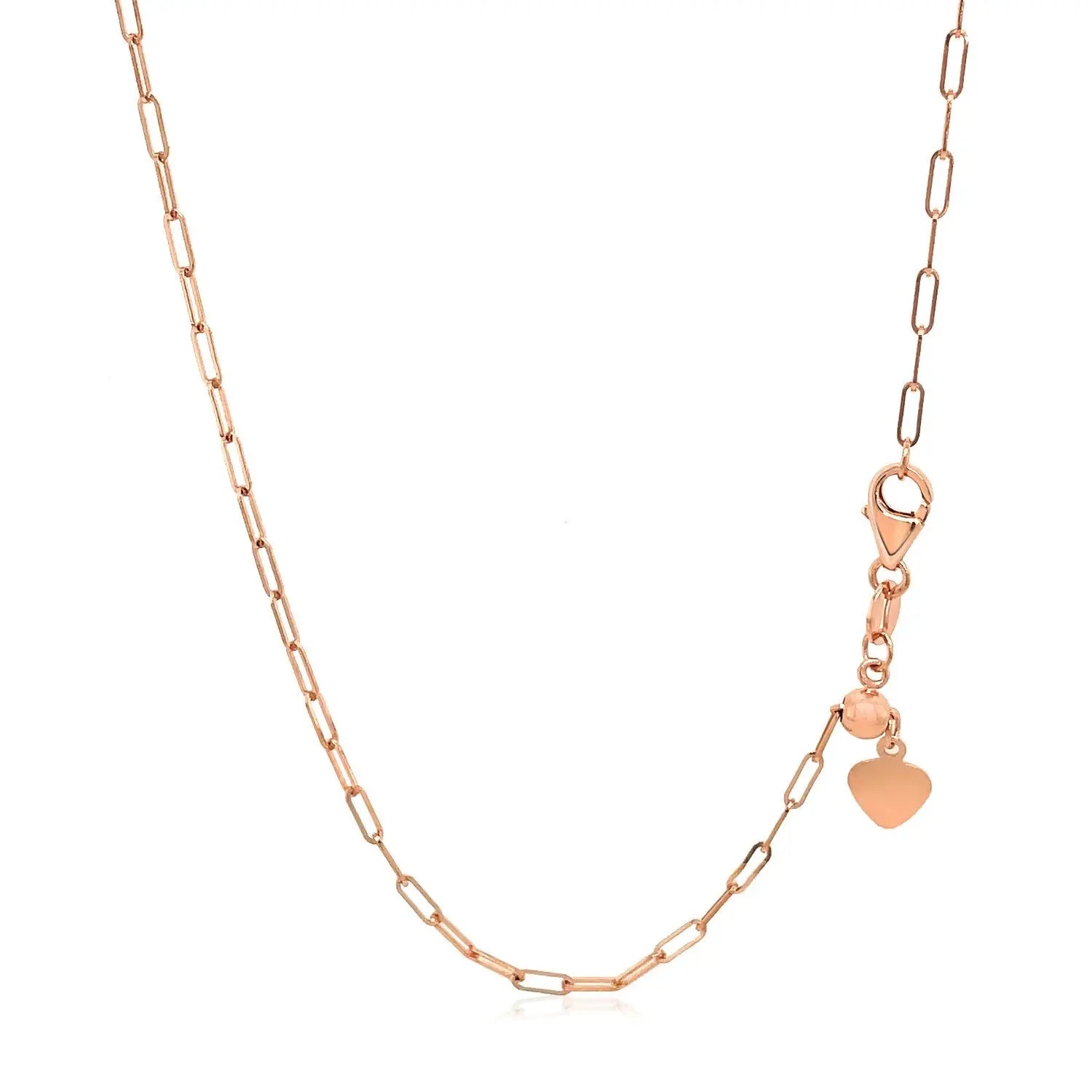 14k Rose Gold Adjustable Paperclip Chain (1.50 mm)Monde Trend