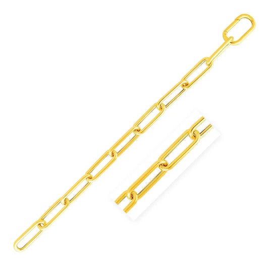 14k Yellow Gold Rounded Paperclip Chain Necklace RCJ