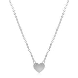 14k White Gold Polished Mini Heart Necklace RCJ