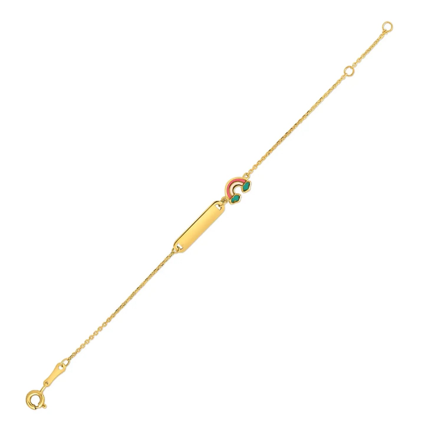 14k Yellow Gold Rainbow Childrens Bracelet (1.00 mm) RCJ