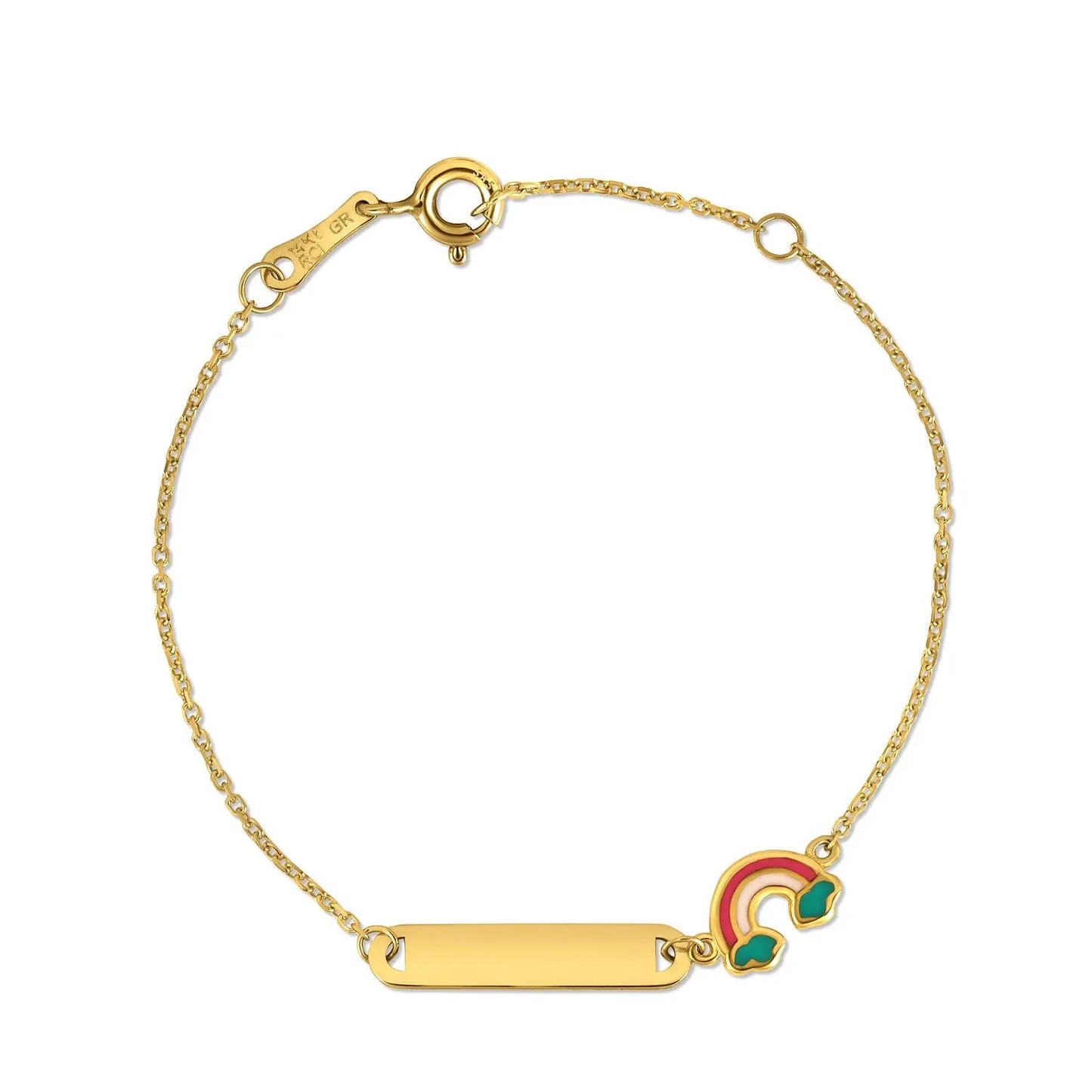 14k Yellow Gold Rainbow Childrens Bracelet (1.00 mm) RCJ