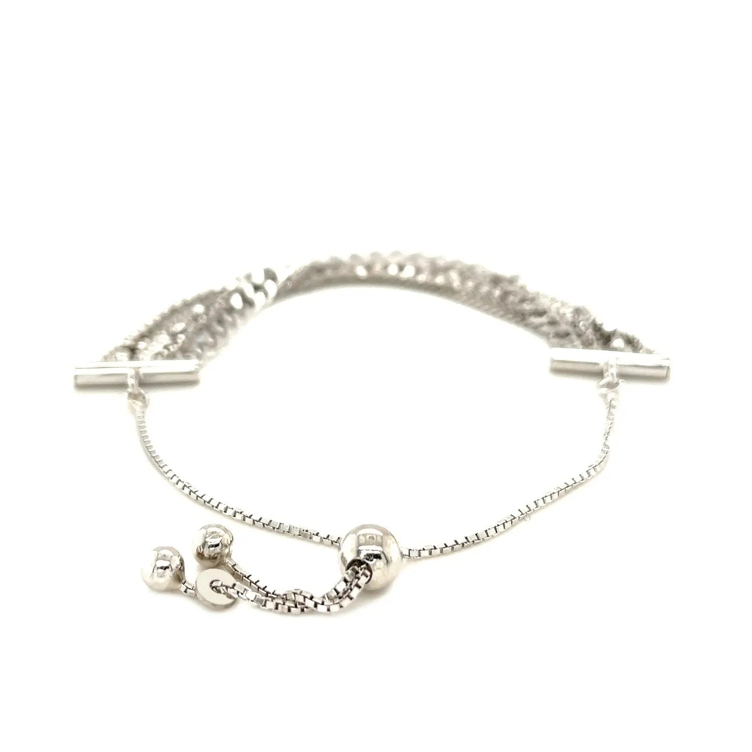 Adjustable Multi Chain Bracelet in Sterling Silver (15.00 mm) RCJ