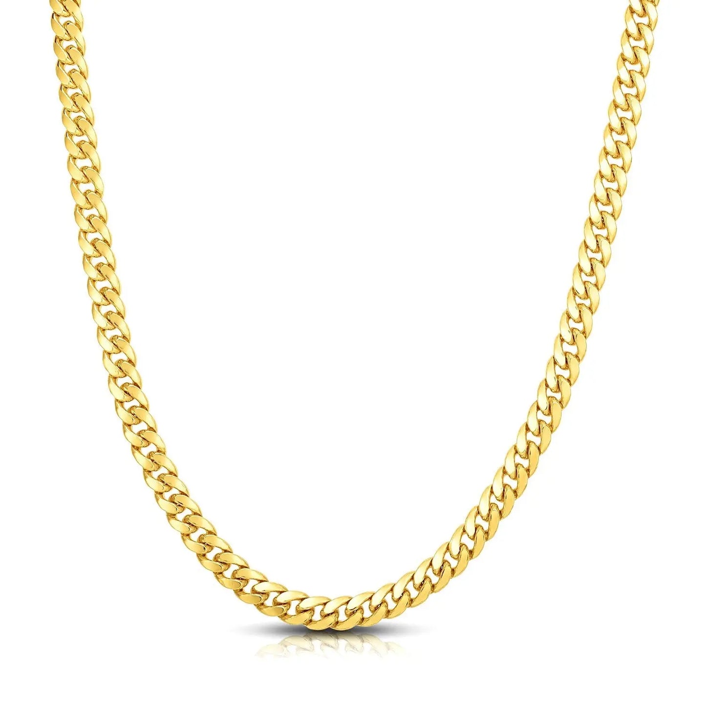 10k Yellow Gold Classic Miami Cuban Solid Chain (7.10 mm)Monde Trend