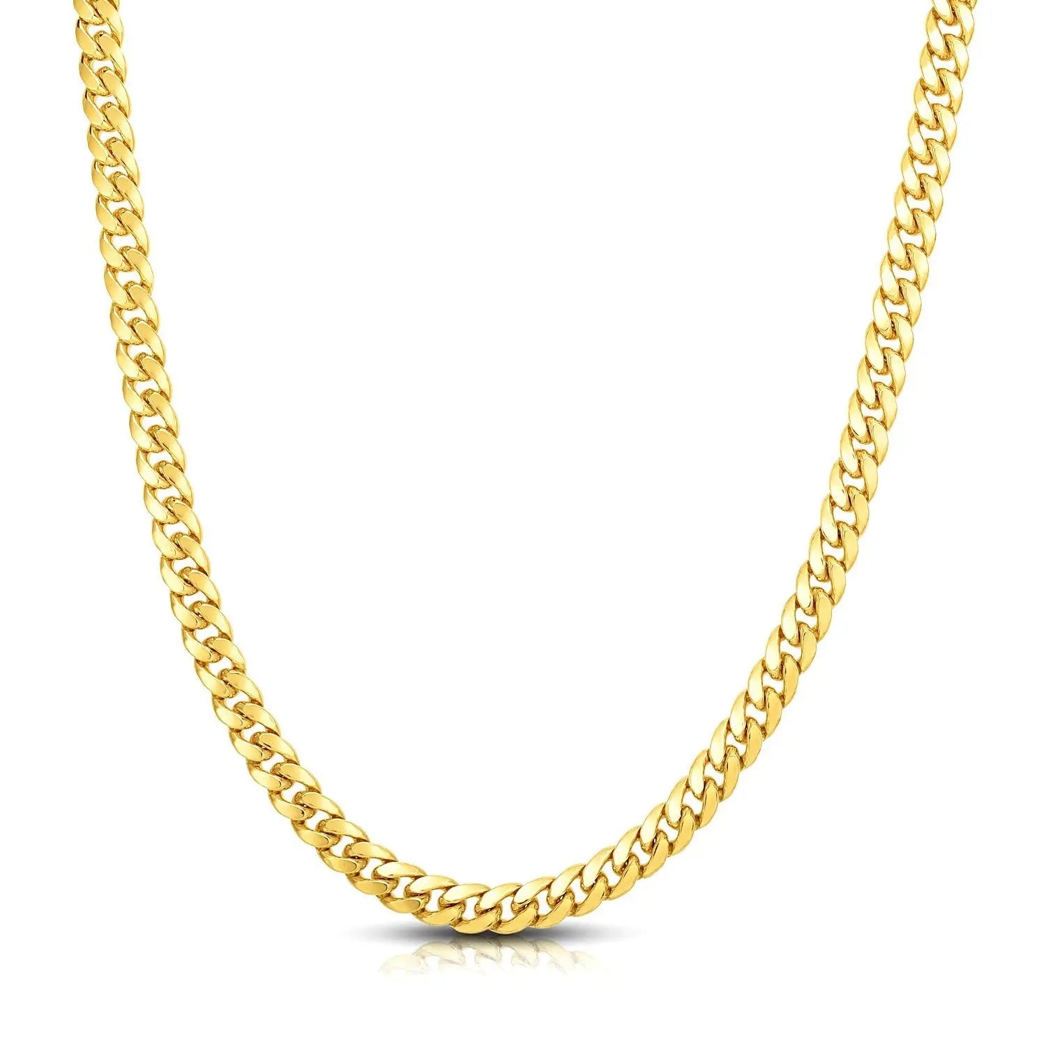 10k Yellow Gold Classic Miami Cuban Solid Chain (7.10 mm)Monde Trend