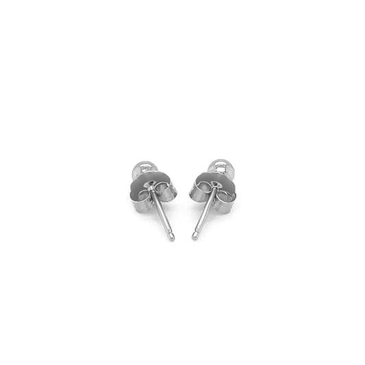 14k White Gold Spherical Stud Earrings (3mm) RCJ