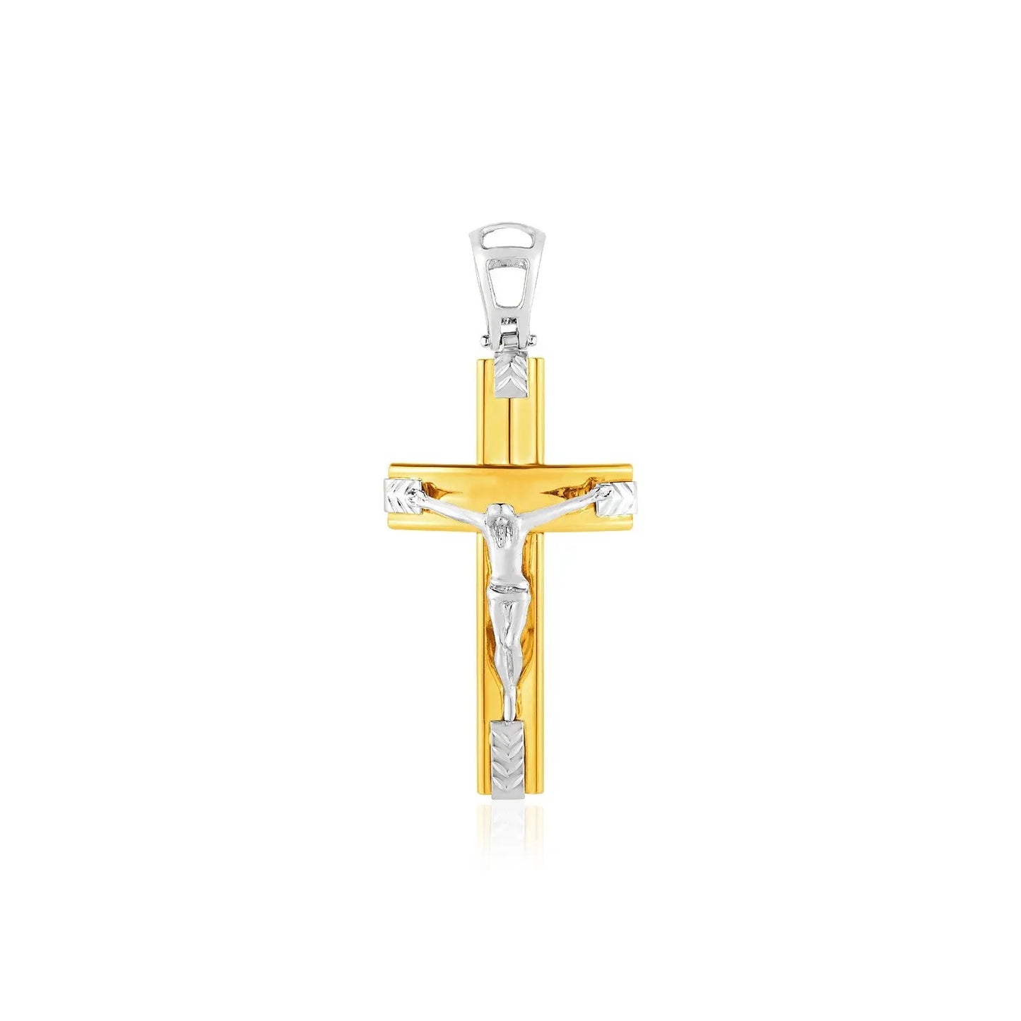 14k Two Tone Gold Crucifix PendantMonde Trend