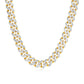 14k Two Tone Gold Miami Cuban Chain Necklace with White PaveMonde Trend