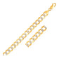 14k Two Tone Gold Pave Curb Bracelet (9.70 mm)Monde Trend