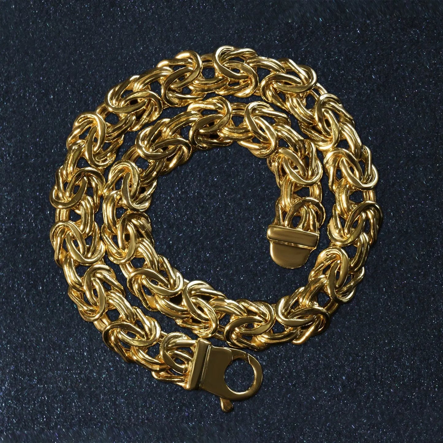 10k Yellow Gold Byzantine Design Chain Bracelet (7.00 mm)Monde Trend