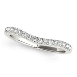 14k White Gold Curvy Style Pave Set Diamond Wedding Band (1/5 cttw)Monde Trend