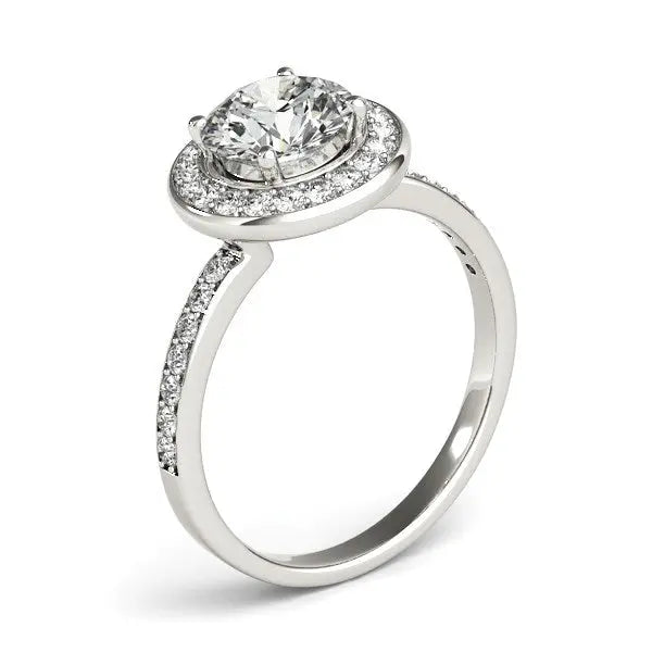 14k White Gold Round Halo Diamond Engagement Ring (1 1/2 cttw) RCJ