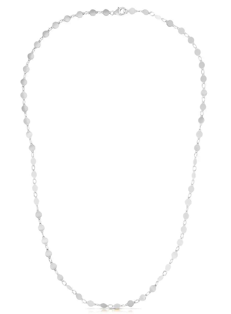 14k White Gold Necklace with Polished CirclesMonde Trend