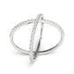 14k White Gold X Style Thin Ring with Diamonds (1/2 cttw) RCJ