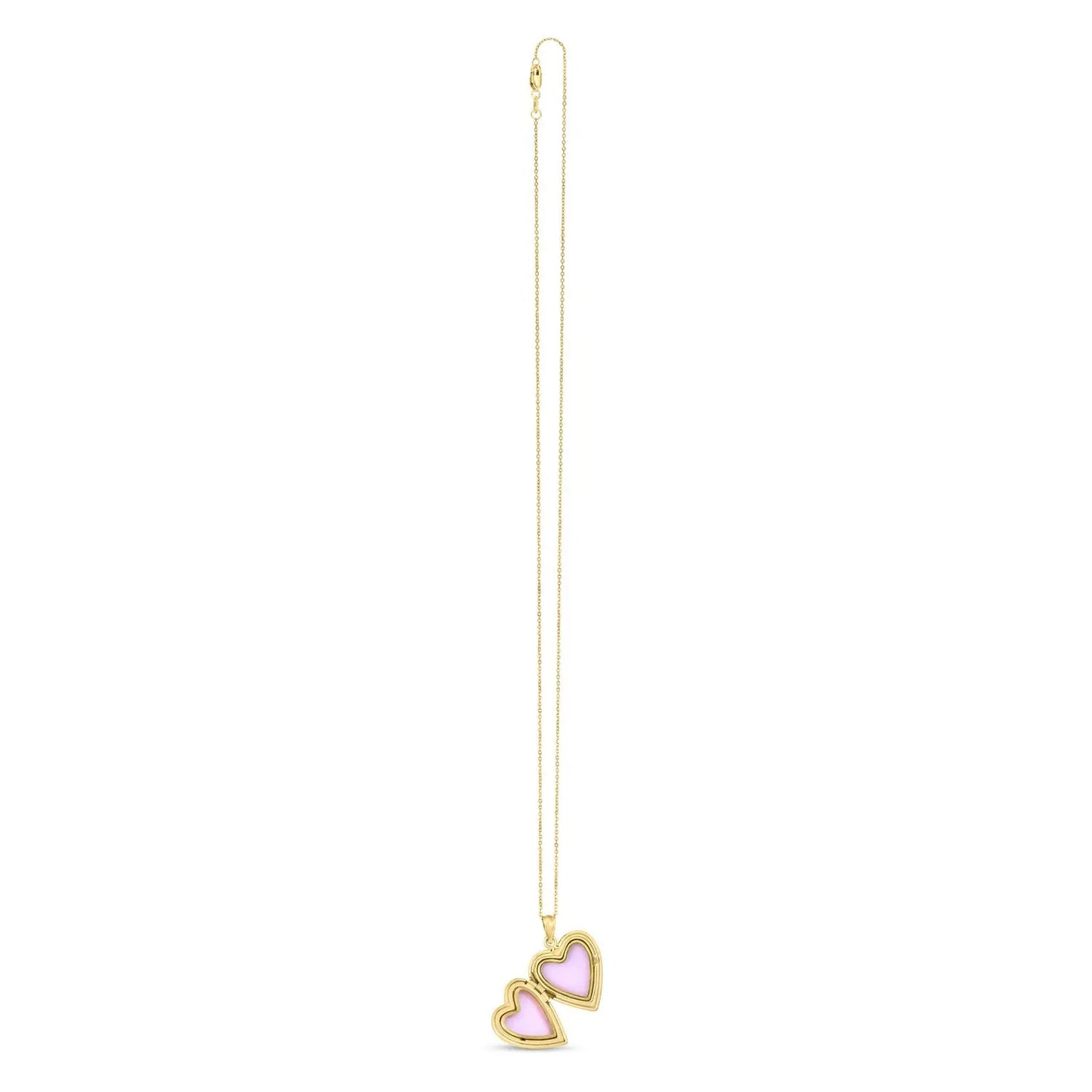 14k Yellow Gold Diamond Heart Locket Necklace RCJ