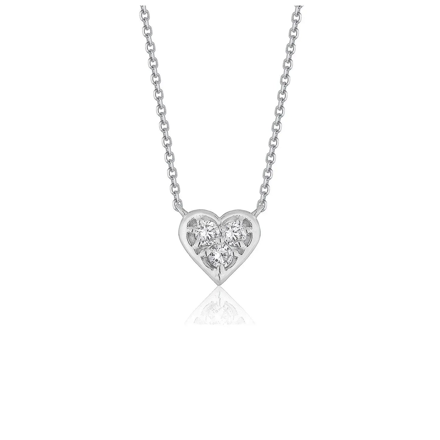 Diamond Heart Design Pendant in 14k White Gold RCJ