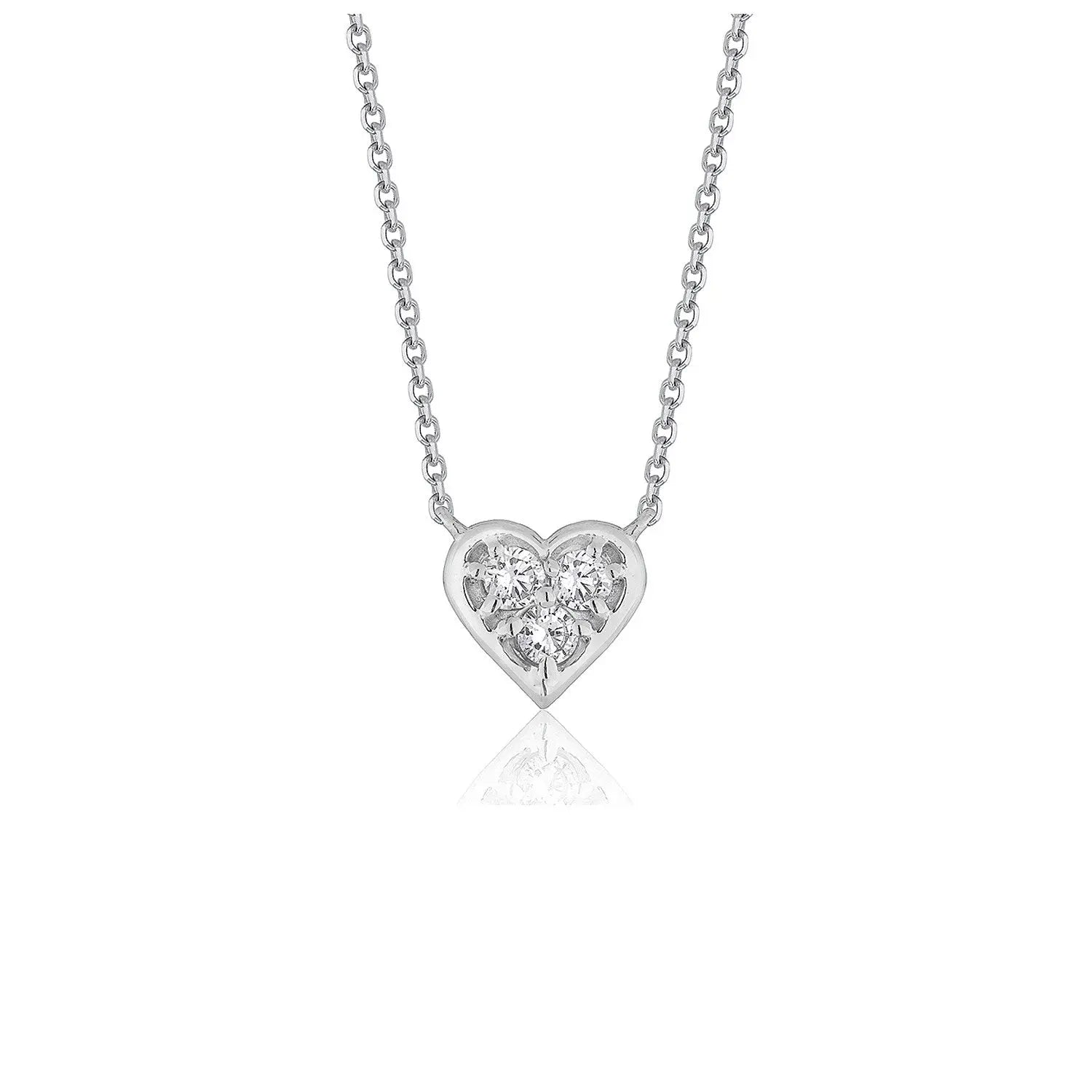 Diamond Heart Design Pendant in 14k White Gold RCJ