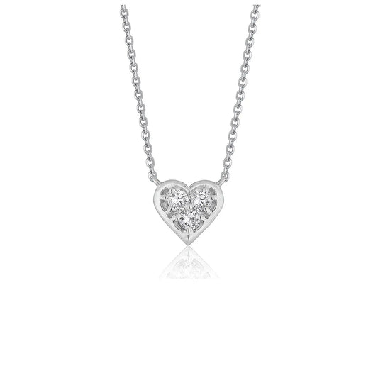 Diamond Heart Design Pendant in 14k White Gold RCJ