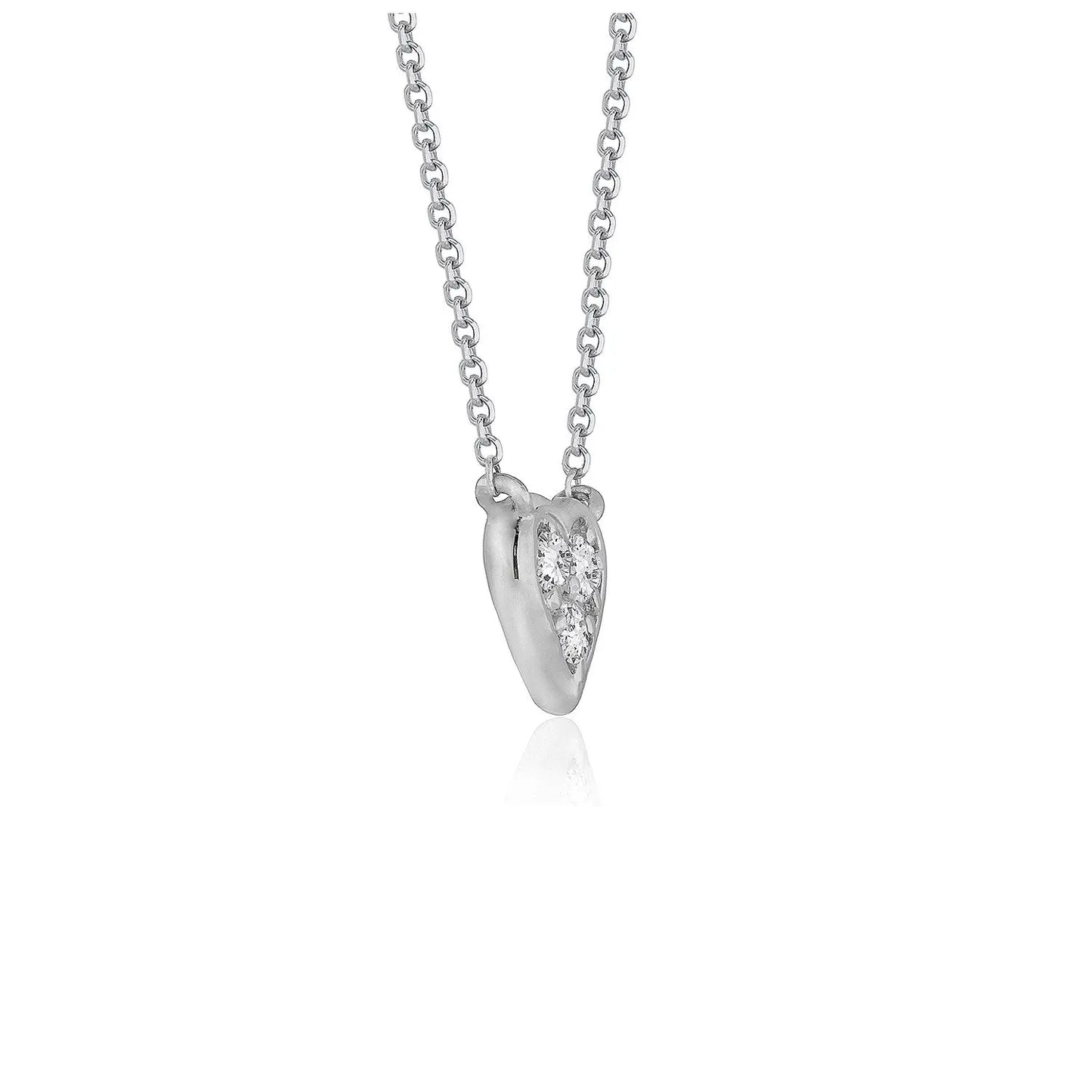 Diamond Heart Design Pendant in 14k White Gold RCJ