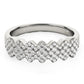 Diamond Studded Wide Multi-Diagonal Pattern Ring in 14k White Gold (5/8 cttw) RCJ