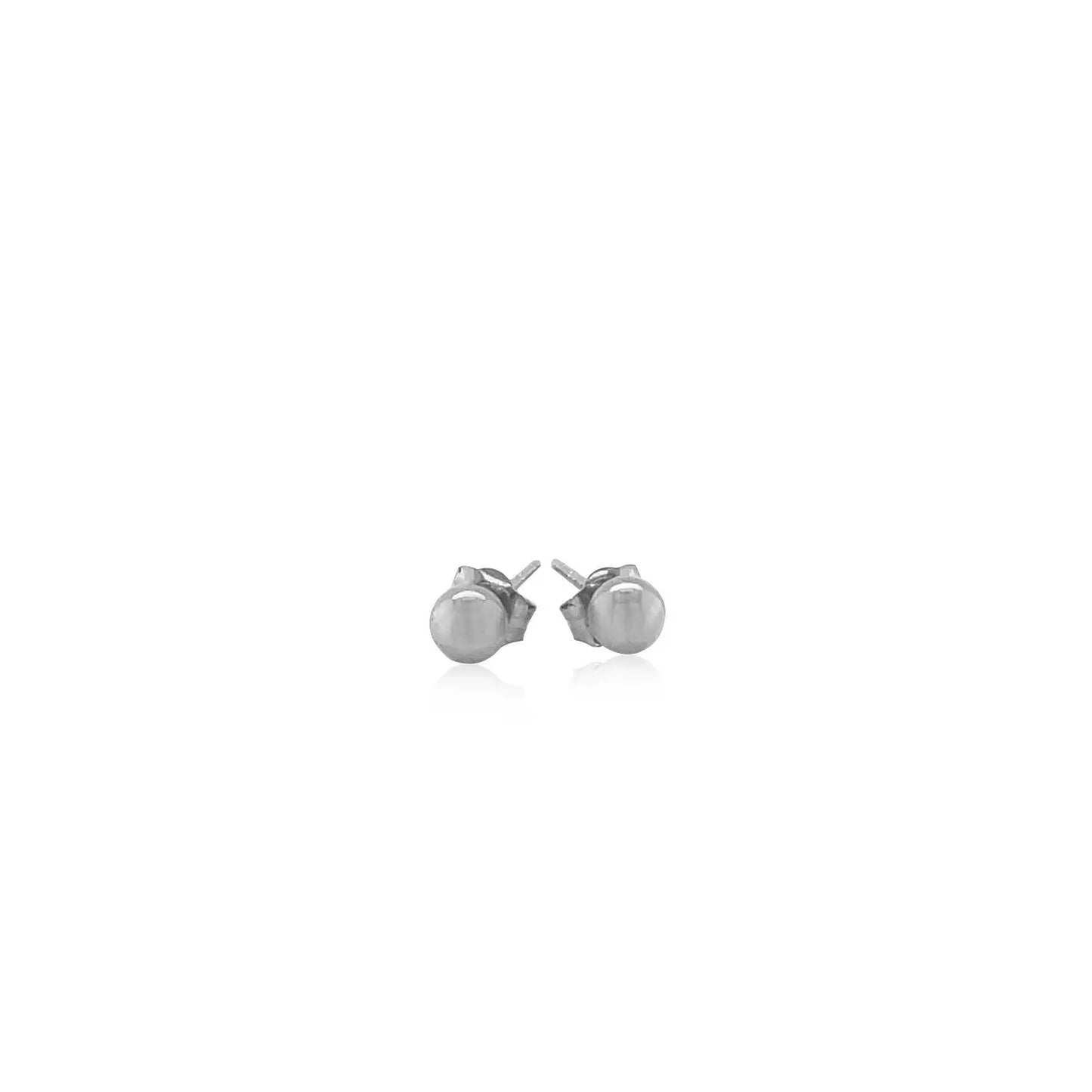 14k White Gold Round Stud Earrings (4mm) RCJ