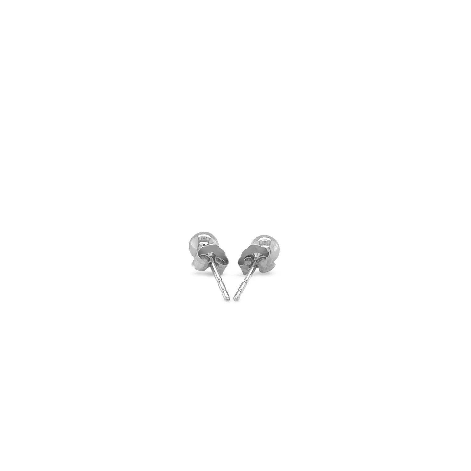 14k White Gold Round Stud Earrings (4mm) RCJ