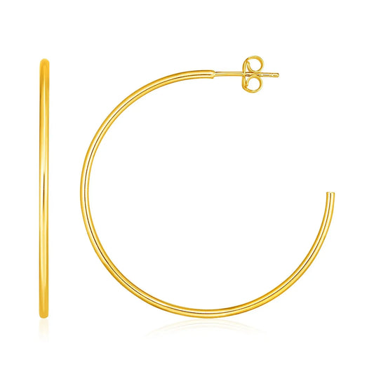 14k Yellow Gold Polished Hoop Earrings(1.5x40mm) RCJ