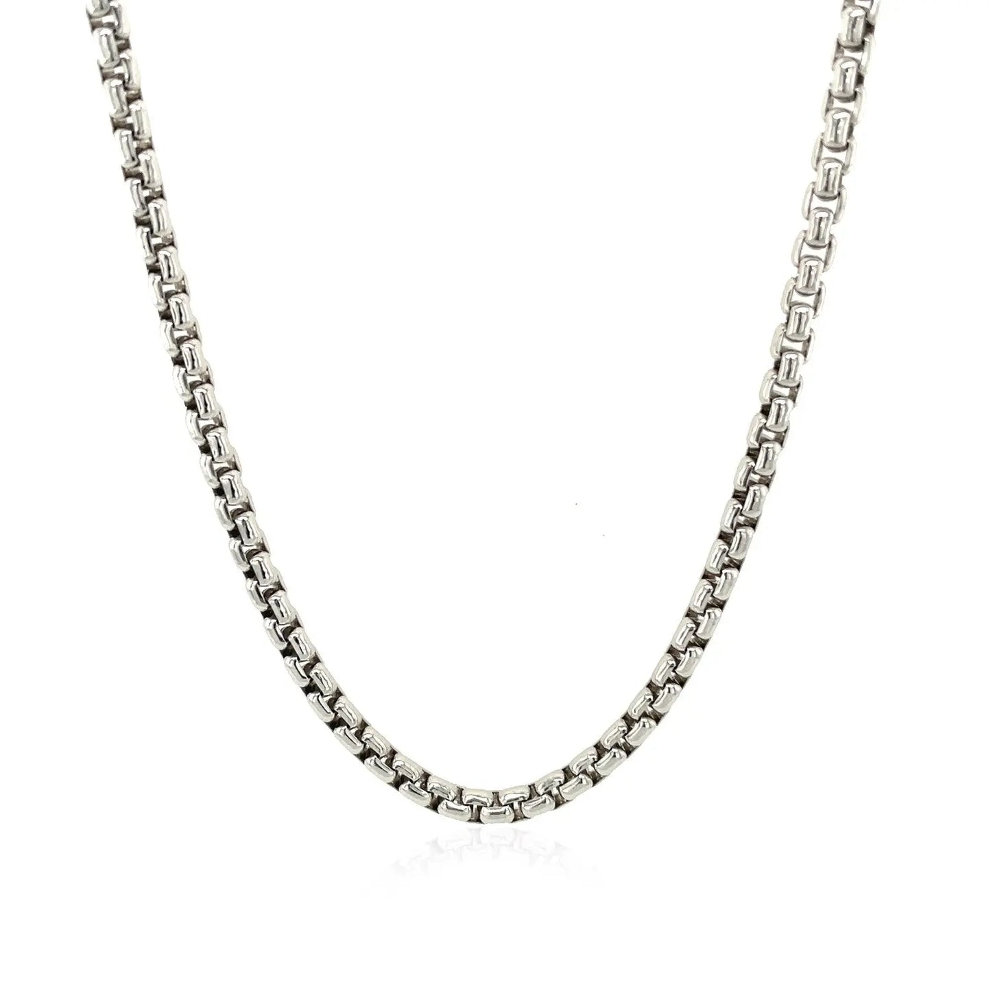 Sterling Silver Rhodium Plated Round Box Chain (3.00 mm) RCJ