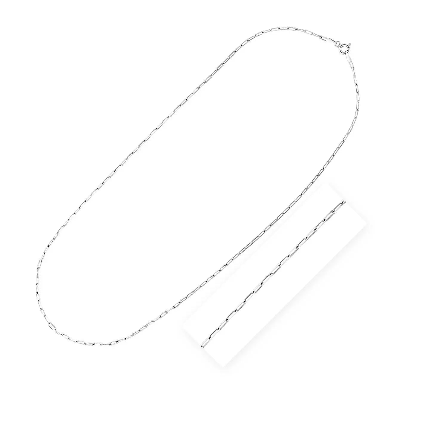 Sterling Silver Rhodium Plated Paperclip Chain (1.80 mm) RCJ