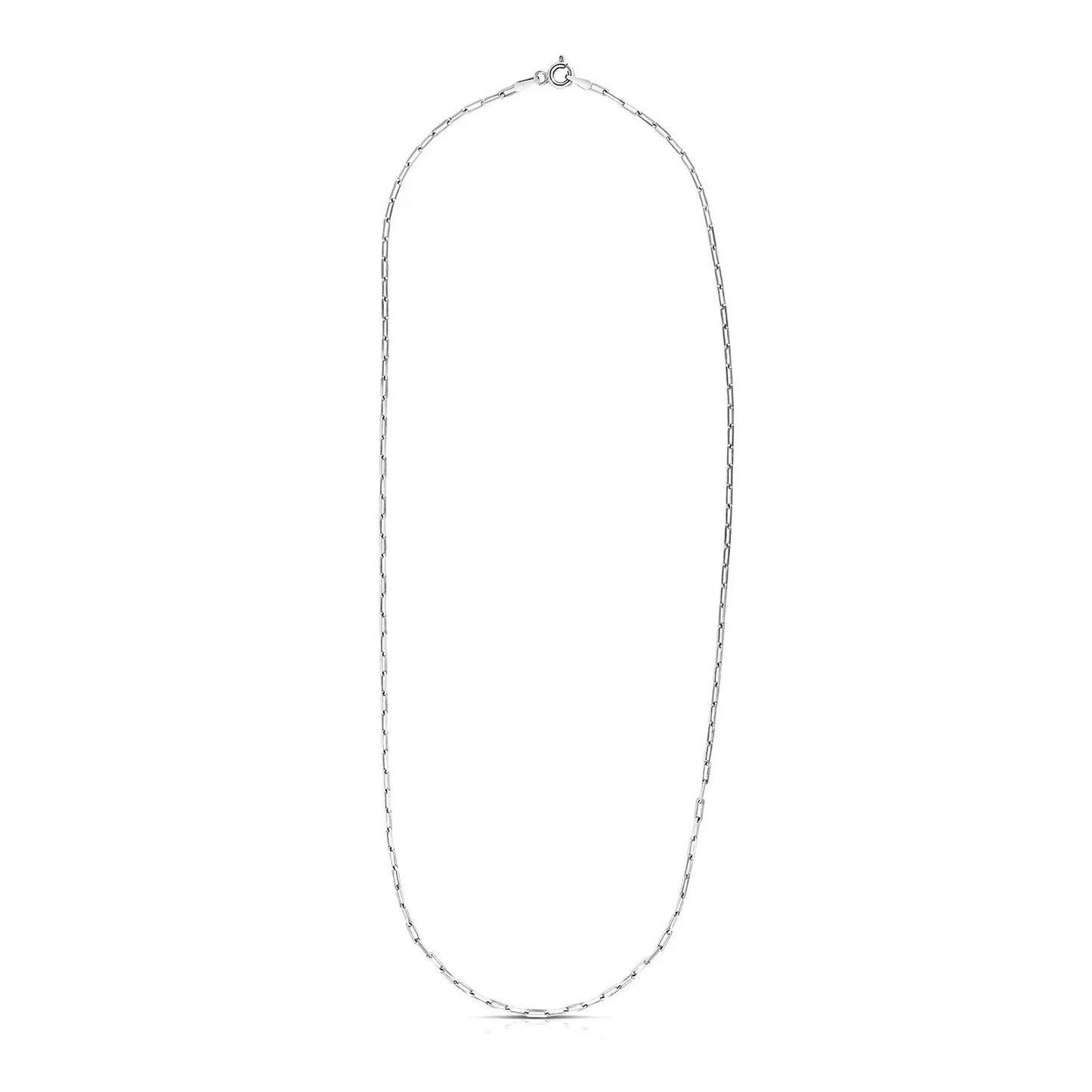 Sterling Silver Rhodium Plated Paperclip Chain (1.80 mm) RCJ