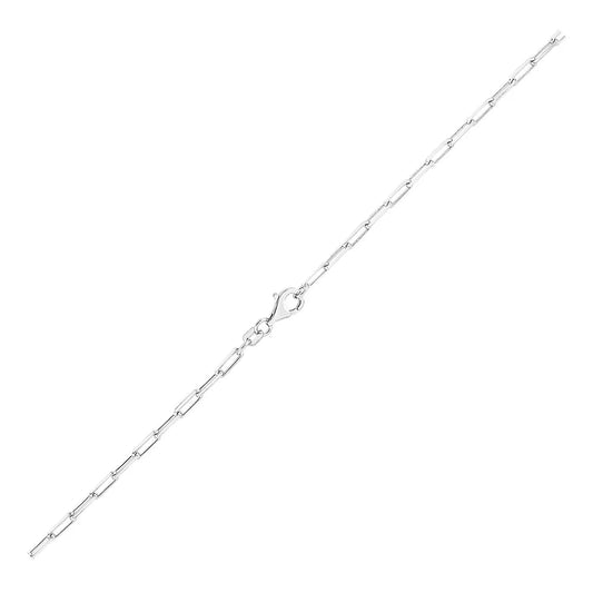 Sterling Silver Rhodium Plated Paperclip Chain (1.80 mm) RCJ