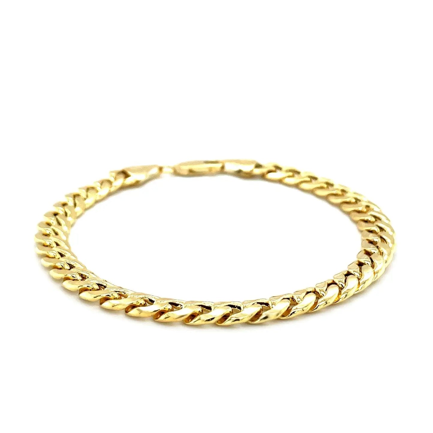 10k Yellow Gold Semi Solid Miami Cuban Bracelet (6.60 mm)Monde Trend