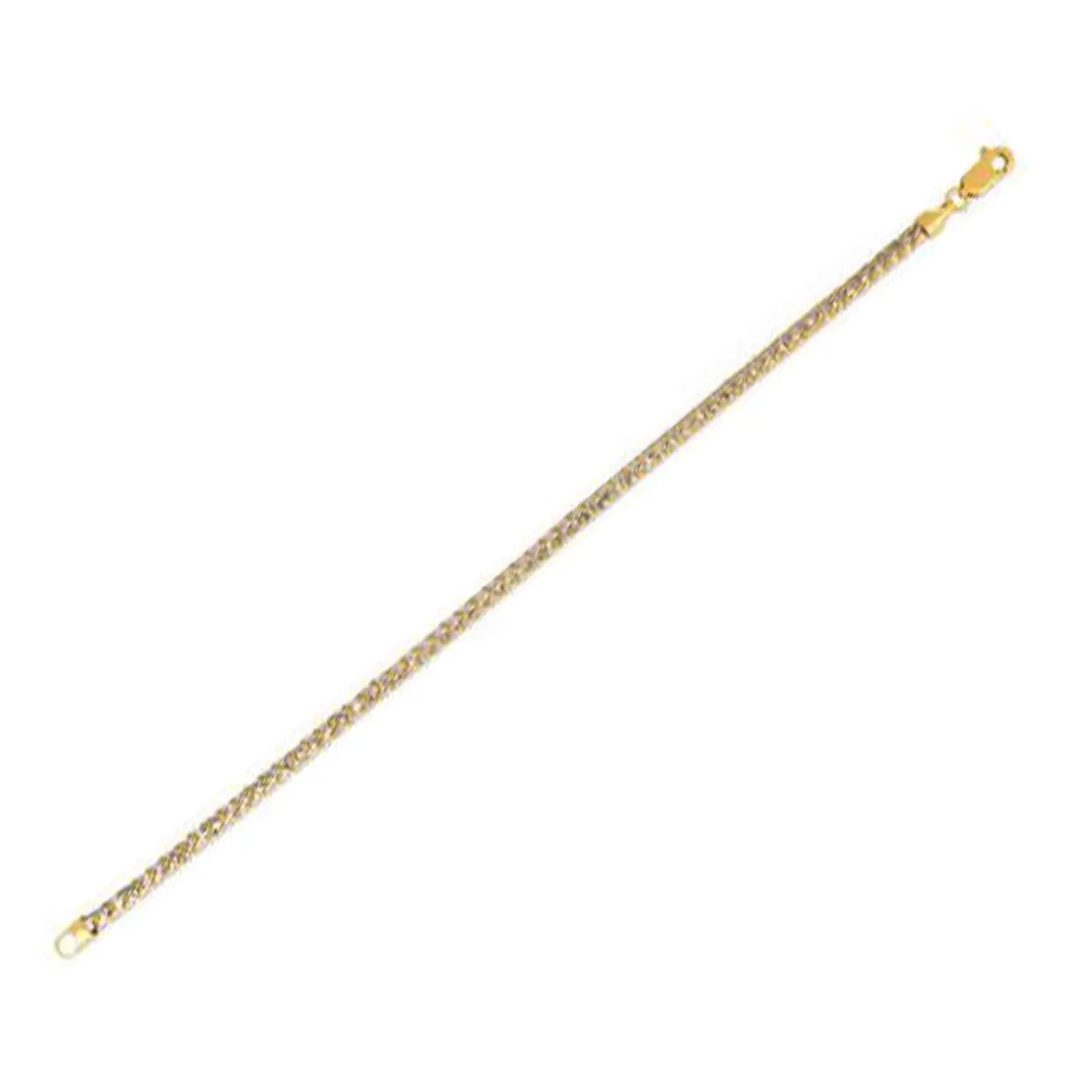 Round Pave Franco Chain Bracelet in 14k Yellow Gold  (3.15 mm) RCJ