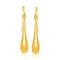 14k Yellow Gold Long Polished Teardrop Dangling Earrings RCJ