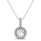 14k White Gold Diamond Halo Round Style Pendant (5/8 cttw)Monde Trend