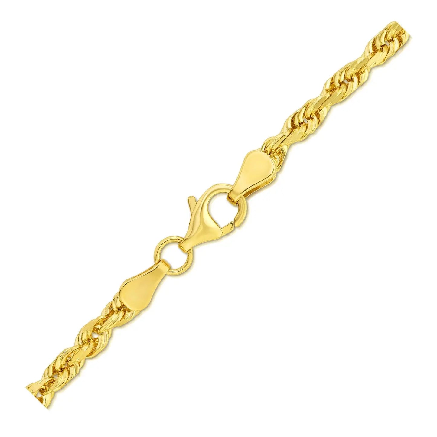 10k Yellow Gold Solid Diamond Cut Rope Bracelet (4.00 mm)Monde Trend