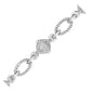 Sterling Silver Cable Oval and Square Link Bracelet with Diamonds (1/4 cttw) RCJ